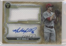 2020 Topps Triple Threads Single Jumbo Relics Gold 18/25 Miles Mikolas Auto c8a