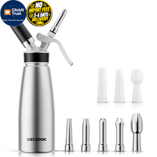Whipped Cream Dispenser 500ml, Professional Whipper Aluminum