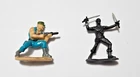 Vintage GI JOE Micro Figures - Snake Eyes & Gung Ho - Mini - 1989
