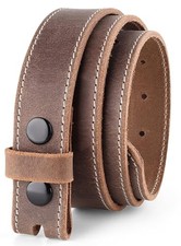Belt for Buckles 100 Full Grain One Piece Leather Belt, w/Snaps 30 Brown 01