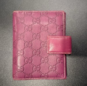 Gucci Burgundy GG Monogram Leather Agenda Cover Notebook Planner