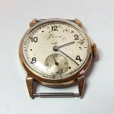 VTG SWISS ORVIN SOX CAL. P.190 10K GOLD FILLED BEZEL 7'J MANUAL WIND WRISTWATCH