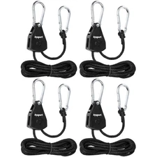 4-Pack 1/8" Adjustable Rope Hanger, Heavy Duty Ratchet Tie down Strap