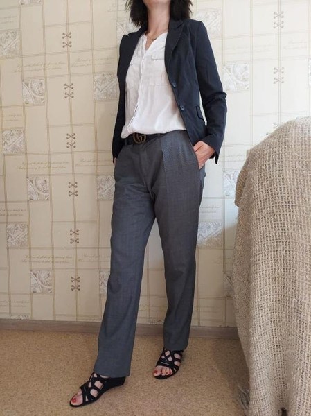 Women Charles Tyrwhitt Trousers Grey Wool 40 / L /