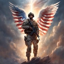 DIY 5D Diamond Painting Kits for Adults Diamond Art American Flag Angel Soldi.