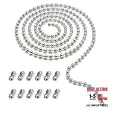 Ceiling Fan Pull Chain Extension, 120 In Ball Chain With 12 Connetors,