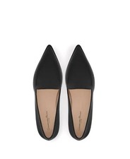Gianvito Rossi Perry Pointed toe Black leather Loafer flat Sz38.5 MSRP:$786