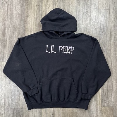 Lil Peep Hoodie Mens XL Official Tour Merch Emo Rap Black Pullover