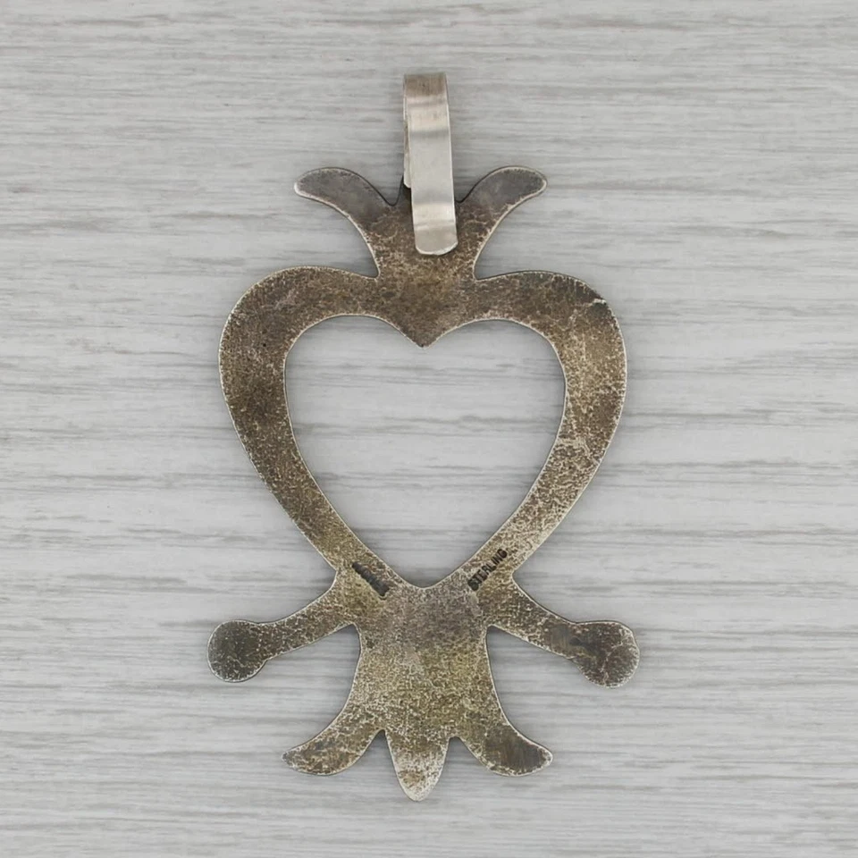 Ciondolo A Cuore In Argento Sterling R Chee Rosa Navajo Nativo Americano - Immagine 3 di 4