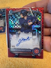 2025 Bowman Chrome Draft Josiah Hartshorn Red Geometric Refractor Auto /5