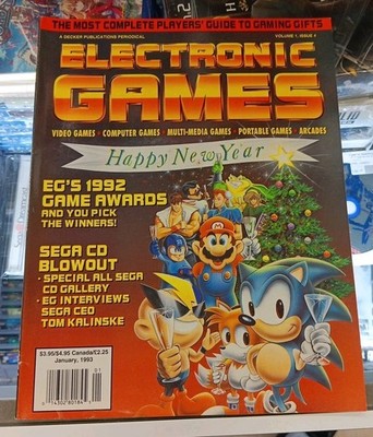 ELECTRONIC GAMES Magazine #4 Sega CD January 1993 Video Game Awards