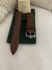 ROLEX Old Style Brown Leather Band  20mm  Silver Plated Rolex Buckle NOS — photo 5