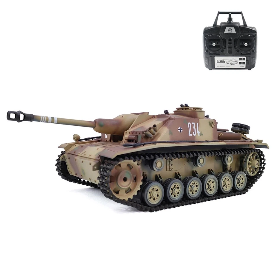 2.4G Henglong 1/16 7.0 RTR RC Tank German Stug III 3868 BB IR Battery Smoke - Image 2 of 4