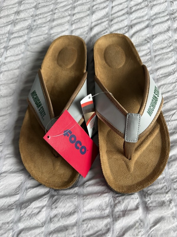 Foco Michigan State Spartans Men's Thong Flip Flop Sandals Size S 7-8 NWT 🏝️