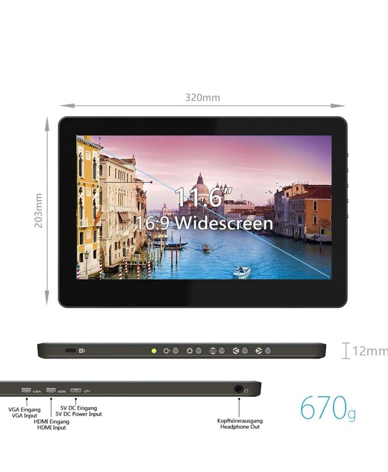 GeChic 1102I 11.6 inch FHD 1080p Portable Touchscreen Monitor with HDMI - Image 4 of 4