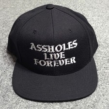 Assholes*s Live Forever Hat Baseball Cap Mens Black Old English Snapback ALF