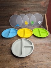 4 Pack Suction Plates with Lids For Baby  Toddler