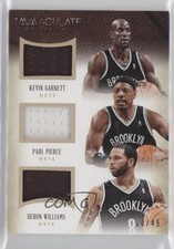 2013-14 Immaculate Trios Materials 10/49 Deron Williams Kevin Garnett #3 HOF 7y2