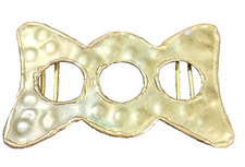 Vintage 80s Hammered Brass Slide Belt Buckle Made In India Boho Statement