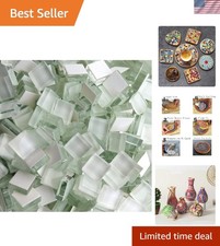 Modern White Stained Glass Mosaic Tiles - 100 Pack for Unique Crafting Projects