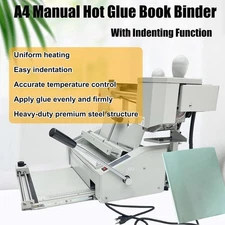 110V A4 Glue Binding Machine Manual Hot Glue Book Binder w/Indentation Function