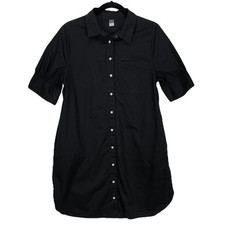 OLD NAVY Women's SHIRT DRESS Short Sleeve Black Size MEDIUM