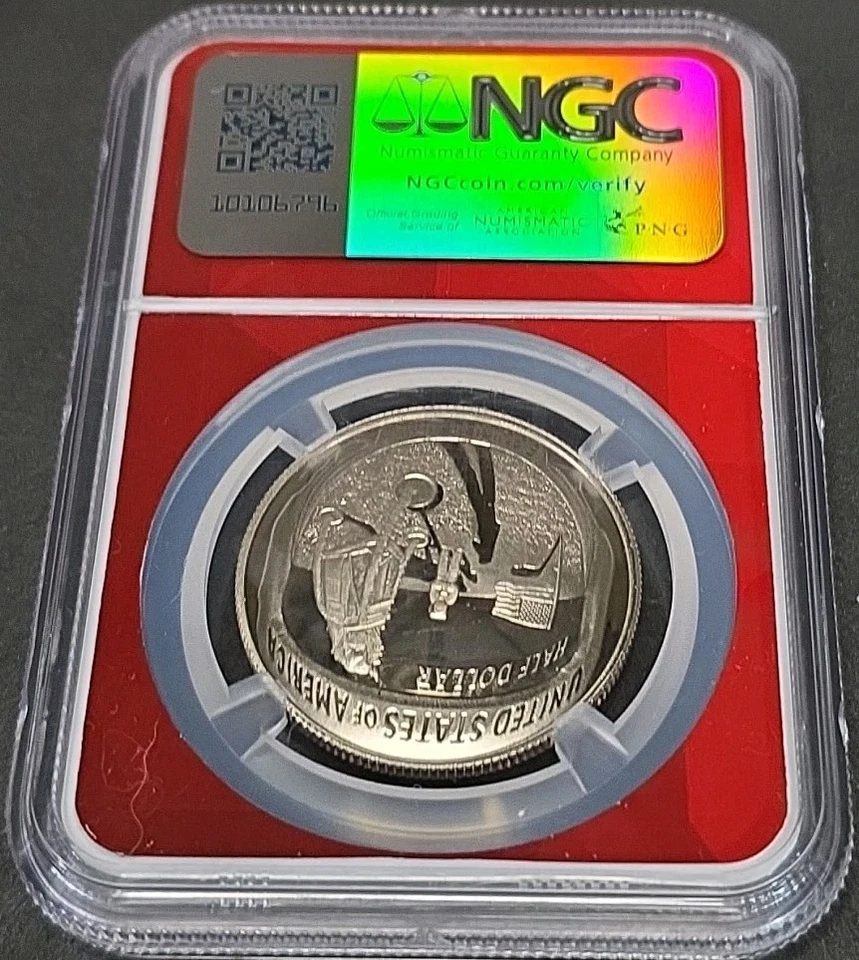 2019-S PF69 ULTRA CAMEO - APOLLO 11 50th Anniversary Silver Clad 50c Coin - NGC - Image 2 of 4