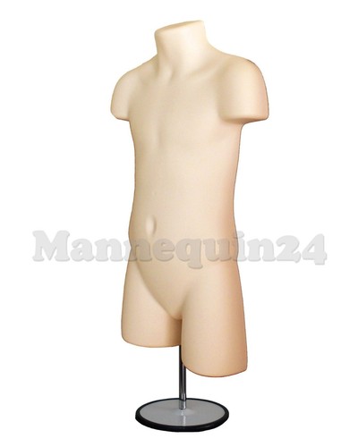 CHILD MANNEQUIN TORSO DRESS FORM FLESH w/STAND + HOOK for HANGING - Bild 2 von 6