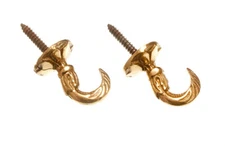 New 12 Pairs Of Curtain Drape Tie Hold Backs Egyptian Solid Brass 30mm - Onestop