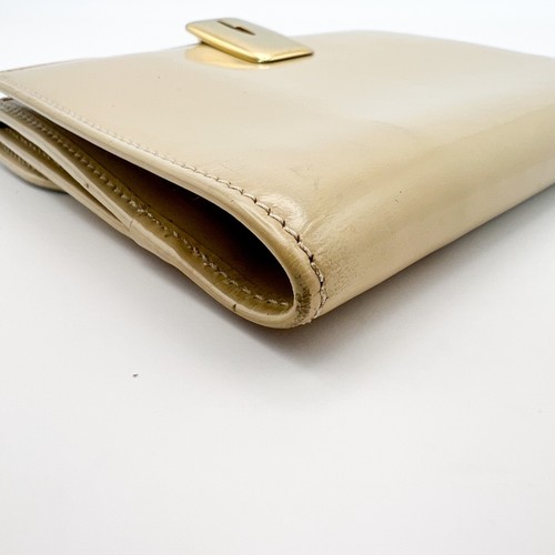 Gucci Enamel Leather G Clip Double Sided Wallet Bifold Beige Purse Authentic - Picture 7 of 22