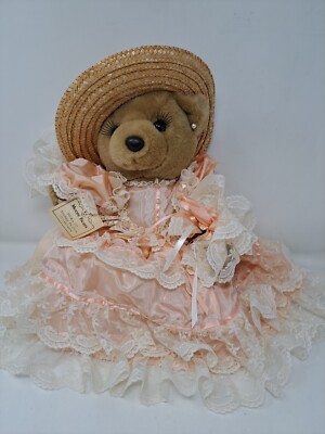 Vintage Bearly People Bear Peach Taffeta and Lace | eBay