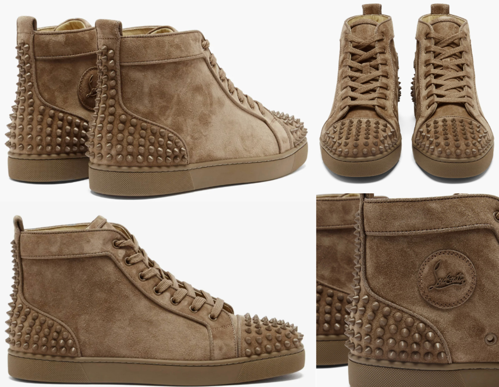 Christian Louboutin Lou Spikes 2 Flat Suede Sneakers Shoes 42 image 5