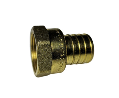 1 Pack XFITTING 1" PexB X 3/4" Female NPT Adapter ,Lead Free Brass Crimp Fitting