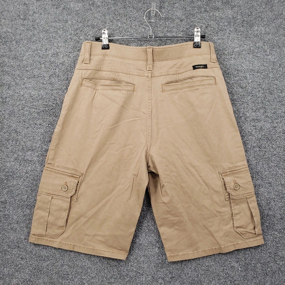 Pantalones Cortos Wrangler Niños 18 Marrón Flexible Elastizado Utilidad Bolsillo Frente Plano Calce Relajado Foto 2 de 4