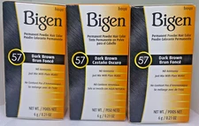 Bigen - Powder Hair Color - #57 Dark Brown - 0.21 Oz Each Pack-Qty 3