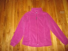 Girls Columbia Raspberry Pink Purple Fleece Zip Jacket Size 14-16