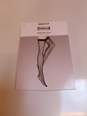 Wolford Romance Net Stay-Up halterlose Strümpfe schwarz 21812 (M)