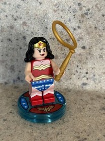 Lego Minifigure DC Wonder Woman Superhero + Dimensions Minifigures Game Tag Lot