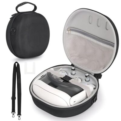 Hard Carrying Case For Meta/oculus Quest 3 Vr Gaming Headset & Touch Controllers