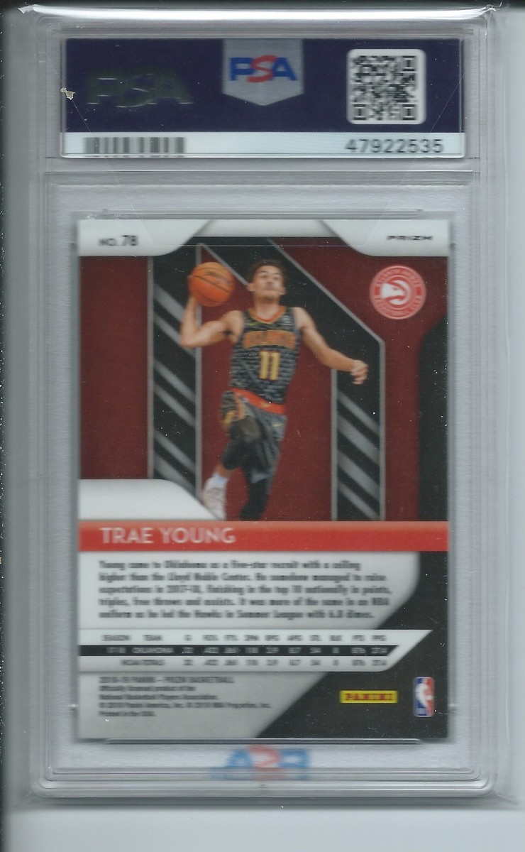 TRAE YOUNG 2018-19 PANINI PRIZM HYPER PRIZMS RC #78 PSA 9 TRAE YOUNG 2018-19 PANINI PRIZM HYPER PRIZMS RC #78 PSA 9