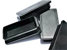 4" x 2" Rectangular Tube Plug – Black Plastic End Cap Fits 8–12 Ga – Multi‑Pack