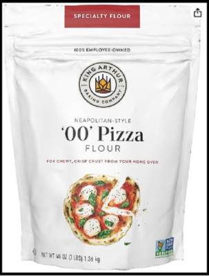 King Arthur 00 Pizza Flour, Non-GMO, 100% American Grown Wheat, 3lb
