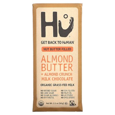 Hu Kitchen Organic Milk Chocolate Filled Almond Butter Crunch Bar
