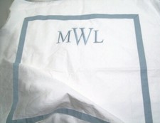 Pottery Barn 400 Thread Count Morgan Grayish Blue MWL Cotton Euro Pillow Sham