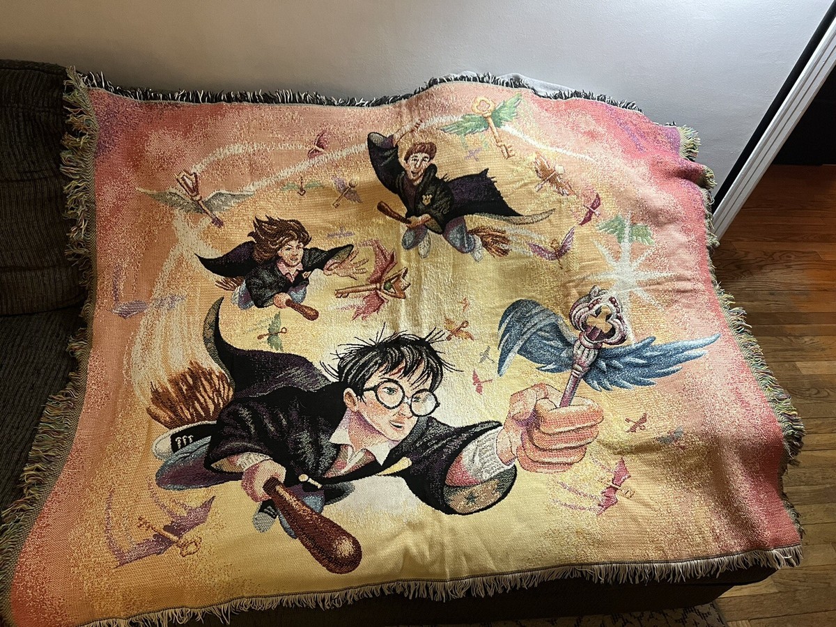 Harry Potter The Key Tapestry Throw Blanket Woven Vintage 2000 46