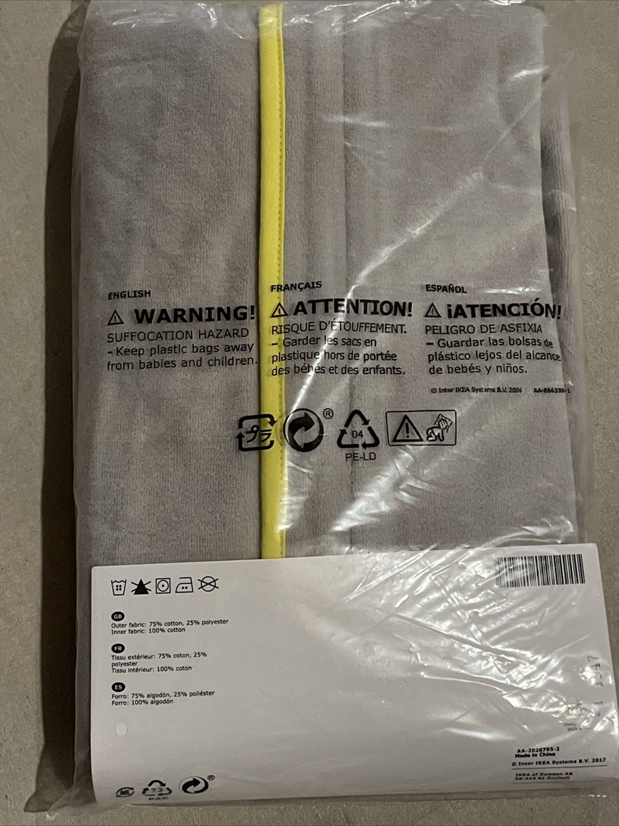 IKEA Klammig Wearable Blanket Gray Yellow Size 6-18