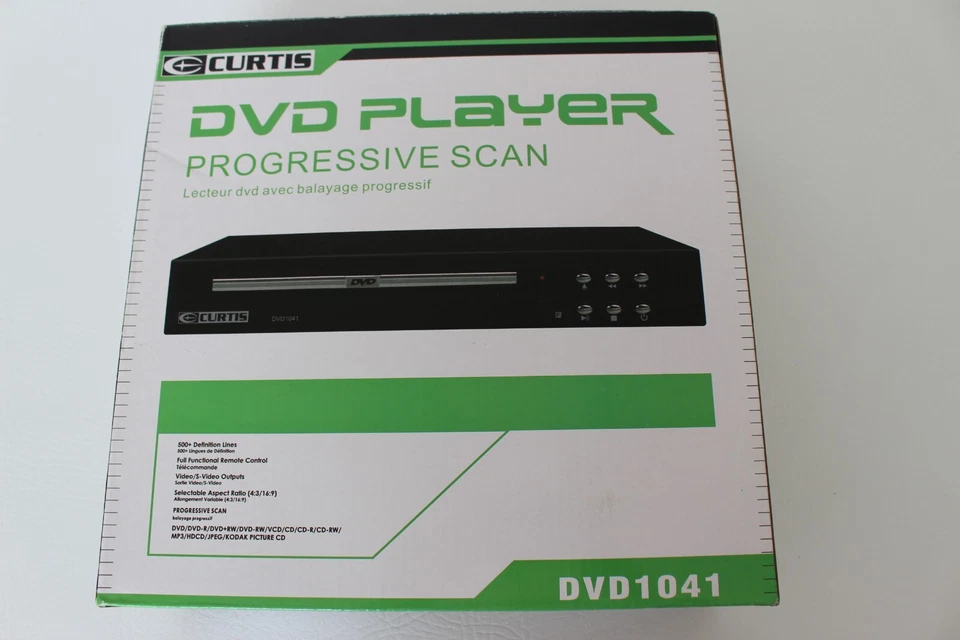 Reproductor de DVD 1041 Curtis escaneo progresivo con control remoto nuevo en caja negro Foto 3 de 4