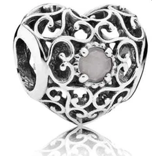 Authentic Pandora Signature Heart Birthstone June Charm