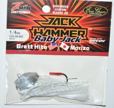 evergreen zman baby jack hammer chatterbait 1/4oz bladed jig white