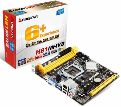 Biostar H81MHV3 Micro-ATX, Intel 1150 Sockel, Max 16GB RAM, HDMI Defekt #32764